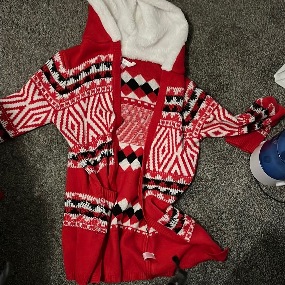 Red Patterned Women's Sweater